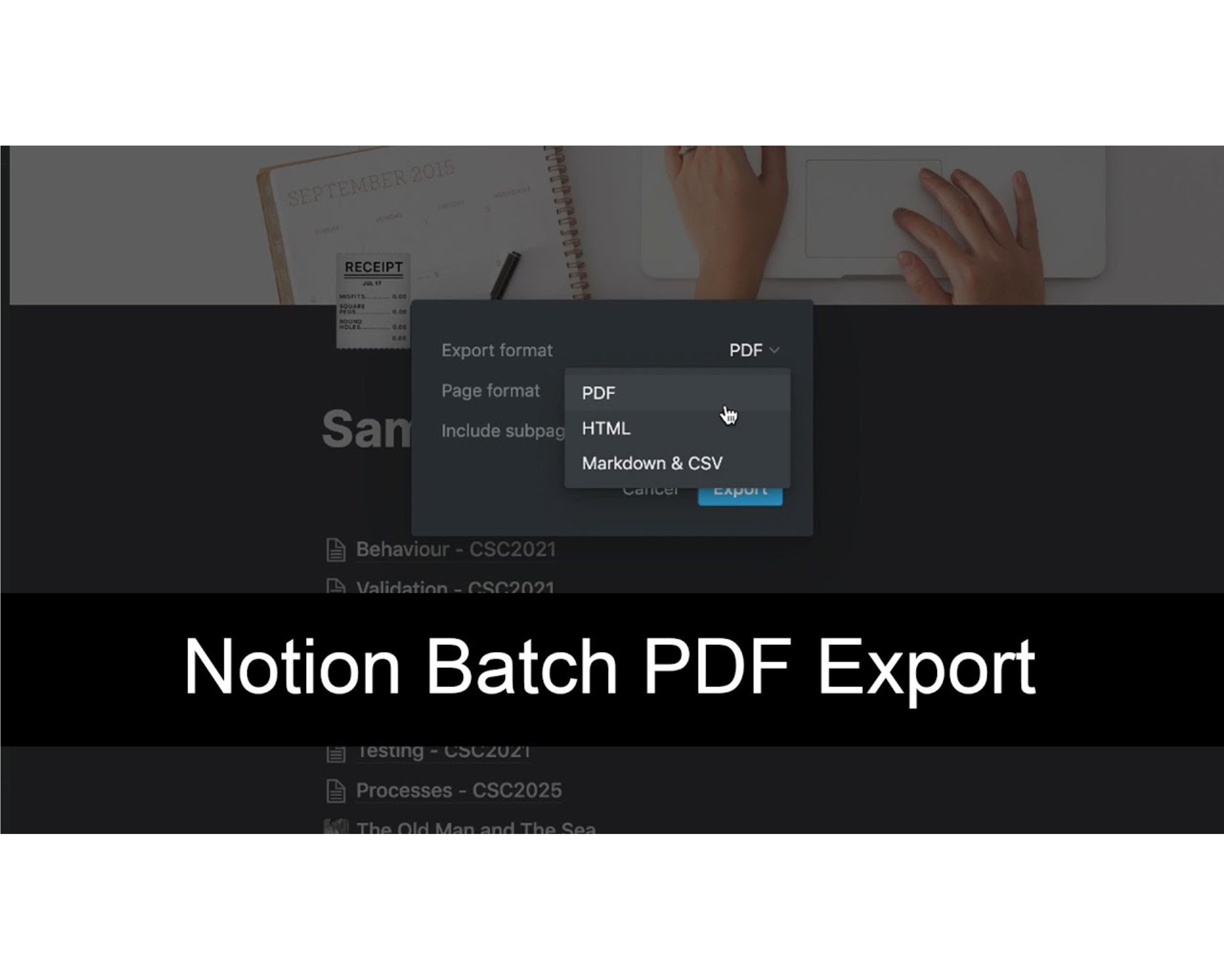 Notion PDF Export